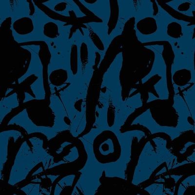 El Quijote Wallpaper by Chris Benz – Black / Indigo