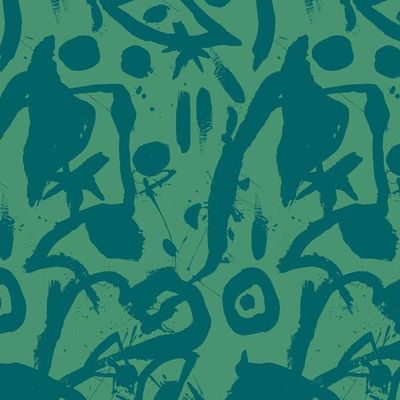 El Quijote Wallpaper by Chris Benz – Emerald Blue