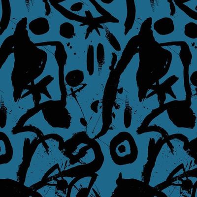 El Quijote Wallpaper by Chris Benz – Lapis / Black