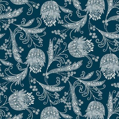 Eleanor Rigby Wallpaper by Wallshoppe – Indigo