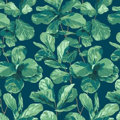 Fiddle Fig Wallpaper by Nathan Turner – Indigo