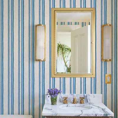 Life is a Banquet Stripe Wallpaper by Lingua Franca – Blues