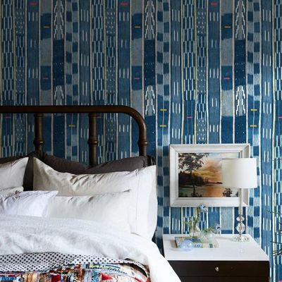 Large Madison Stripe Wallpaper by Chris Benz – Indigo