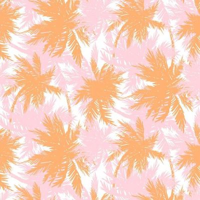 Palm Shuffle Wallpaper by Wallshoppe – Creamsicle / Blush