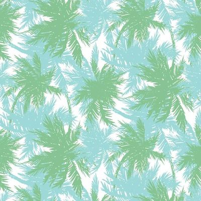 Palm Shuffle Wallpaper by Wallshoppe – Green / Caribbean