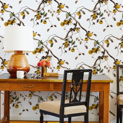 Persimmon Birds Wallpaper by Nathan Turner – Mustard
