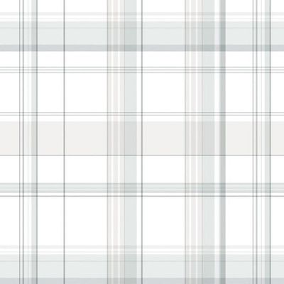 Sofia Plaid Wallpaper by Wallshoppe – Fog