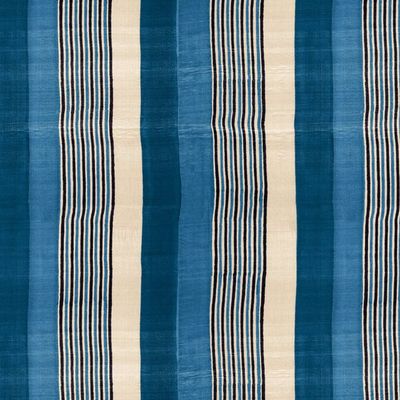 Tent Stripe Large Wallpaper by Chris Benz – Blue