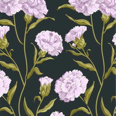 Townhouse Wallpaper by Sarah Jessica Parker – Heliotrope on Charcoal