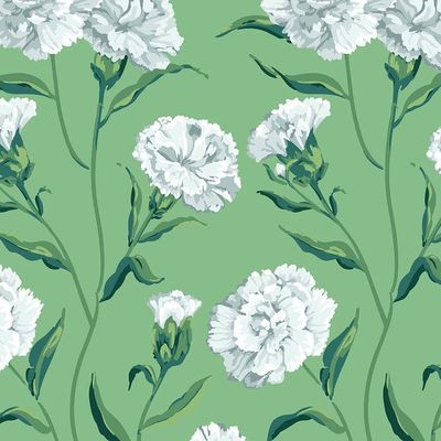 Townhouse Wallpaper by Sarah Jessica Parker – Silver on Jade