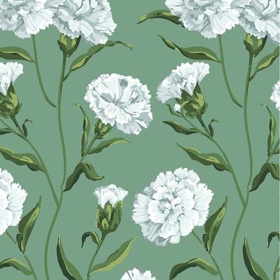 Townhouse Wallpaper by Sarah Jessica Parker – Silver on Sage