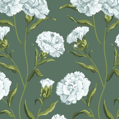 Townhouse Wallpaper by Sarah Jessica Parker – Silver on Spanish Moss