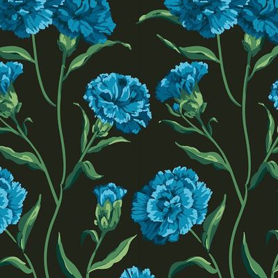 Townhouse Wallpaper by Sarah Jessica Parker – Teal on Charcoal