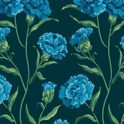 Townhouse Wallpaper by Sarah Jessica Parker – Teal on Deep Sea
