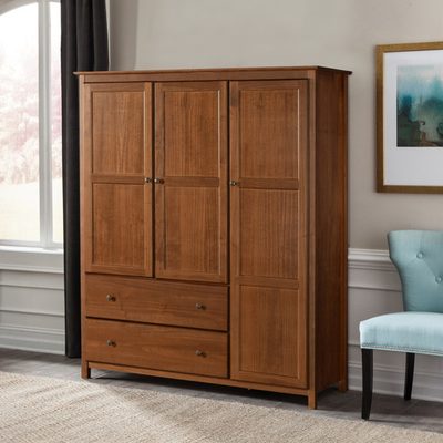 Grain Wood Shaker 59.5" Solid Wood Wardrobe