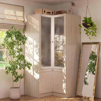 Cheadle L-Shaped 4-Door Corner Wardrobe Closet