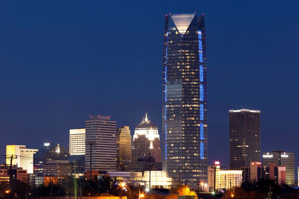 Oklahoma City downtown at night