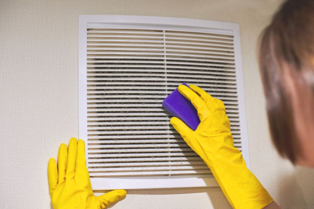 Cleaning ventilation grill, HVAC