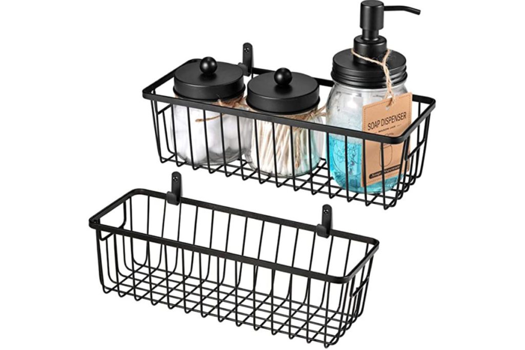 mounted wire basket