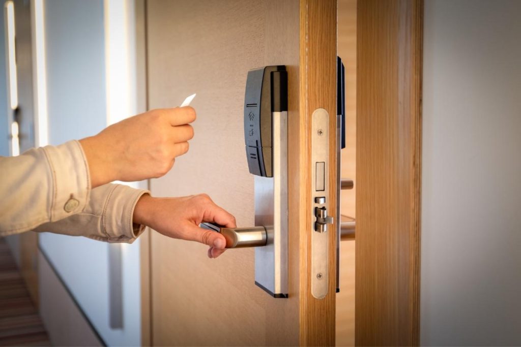 apartment door opening with a key fob