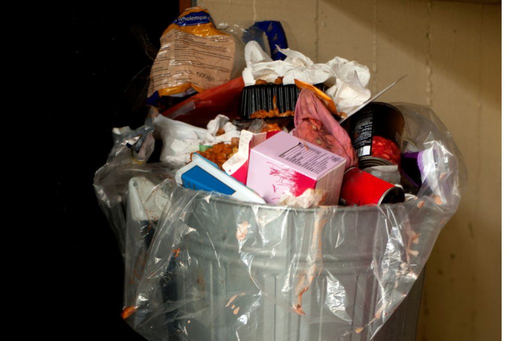 unclosed trash bin
