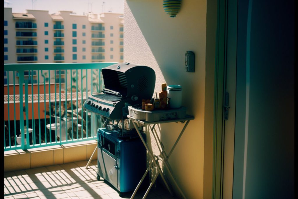 Unattended appliance on a balcony