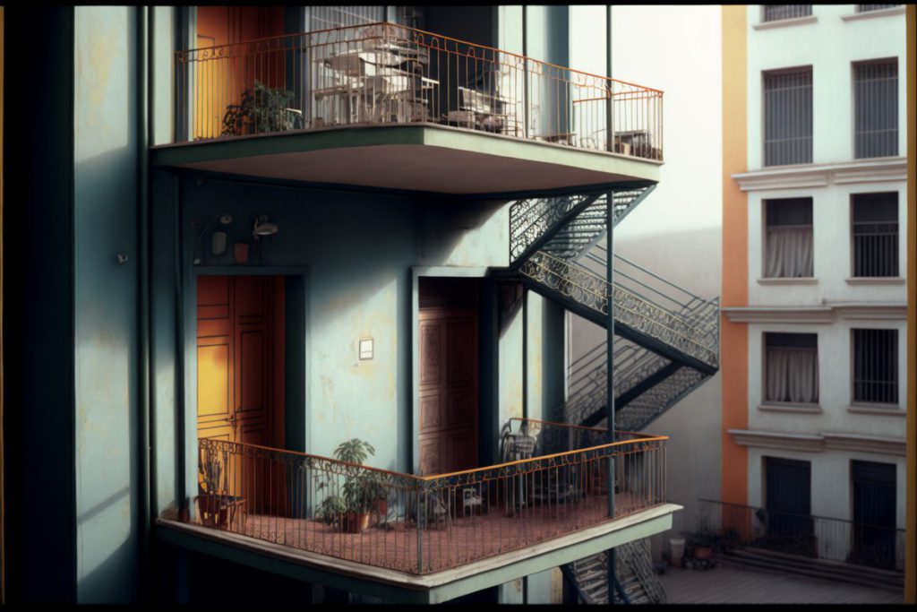 balcony with escape route