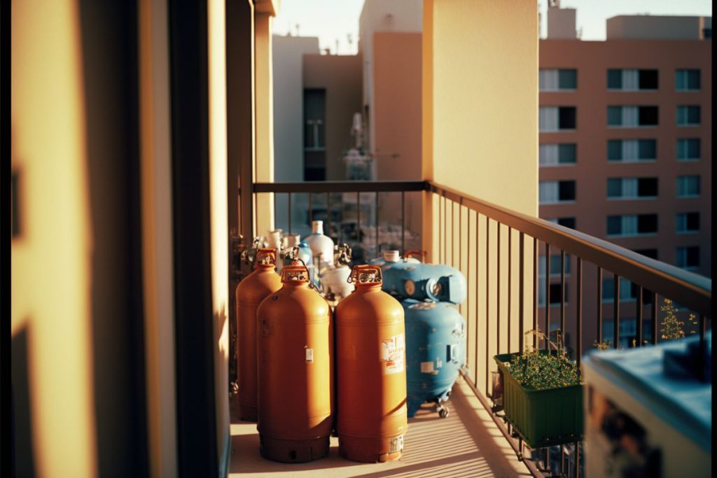 Storing flammable items on the balcony