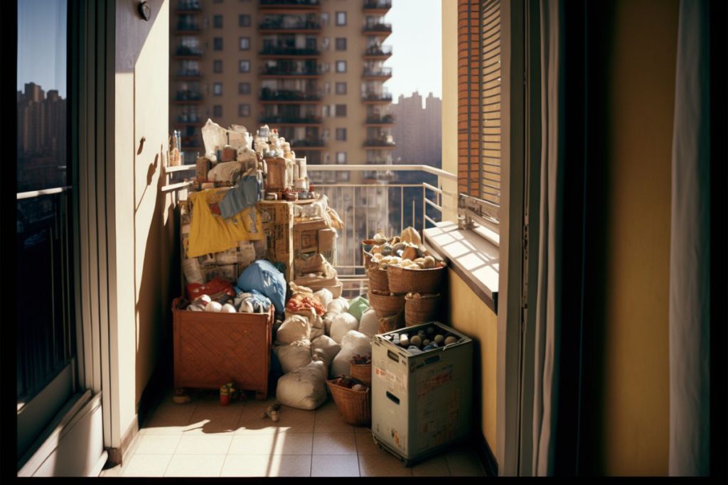 Storing items on the balcony that blocking the view