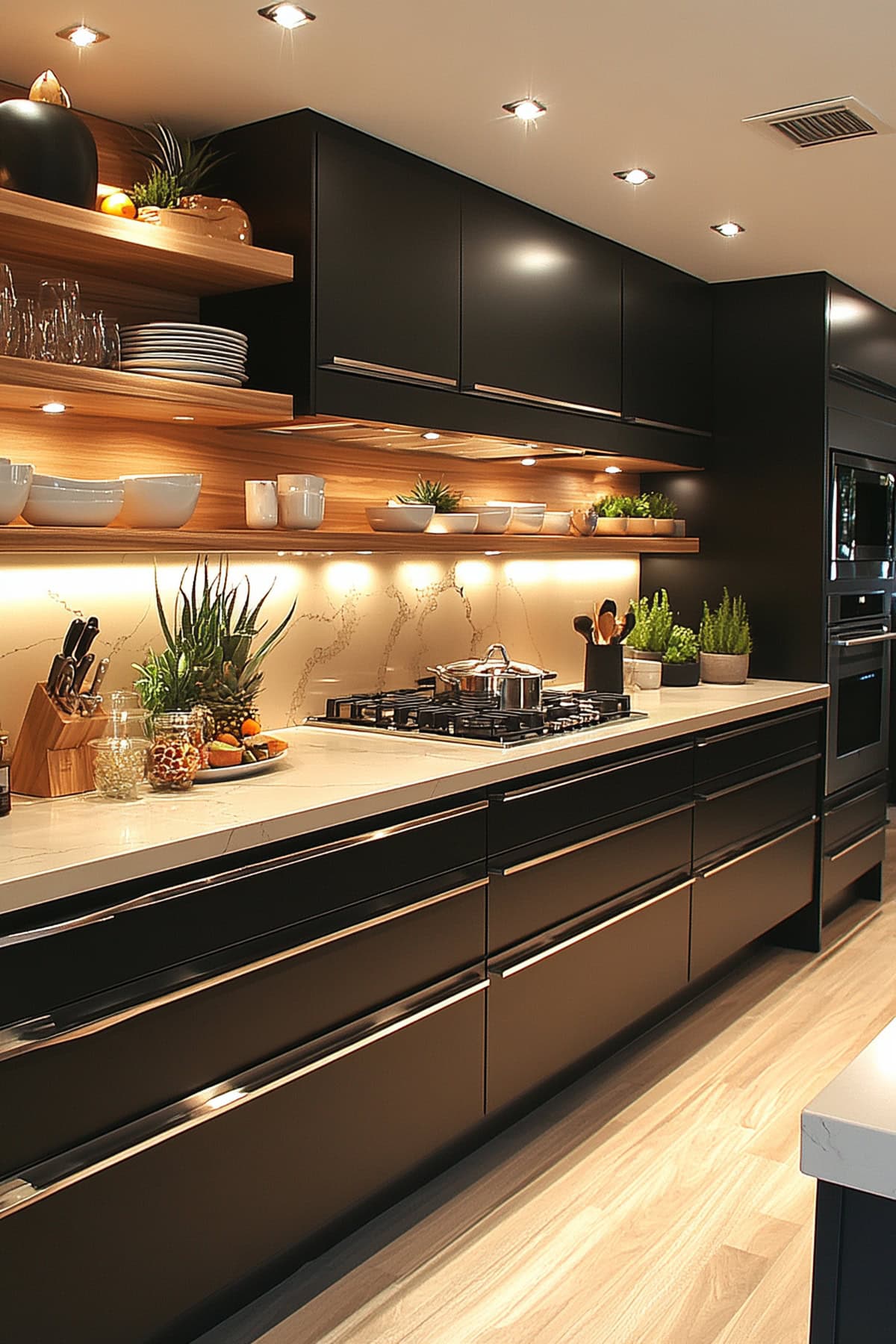 Black and Beige Apartment – Modern Apartment Kitchen 01