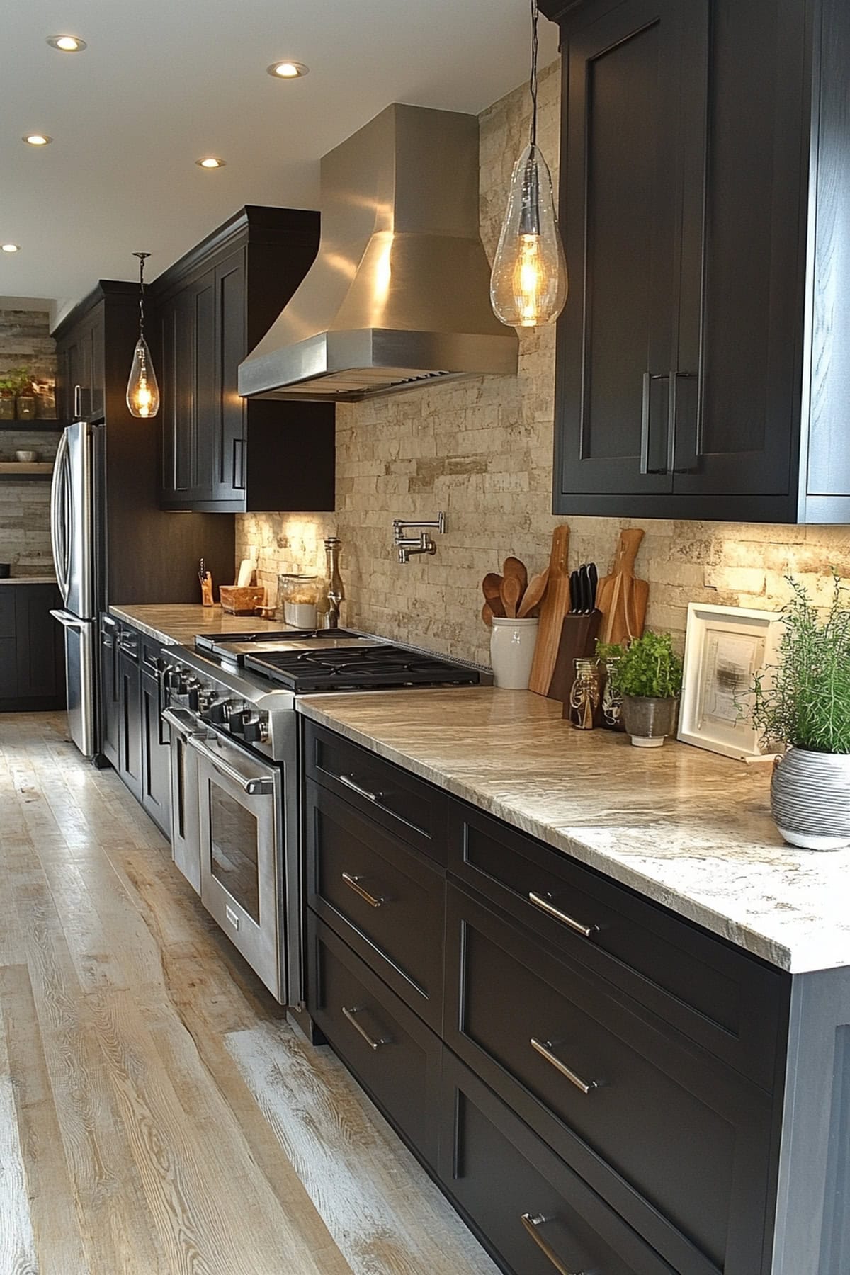 Industrial Black and Beige Kitchen 01