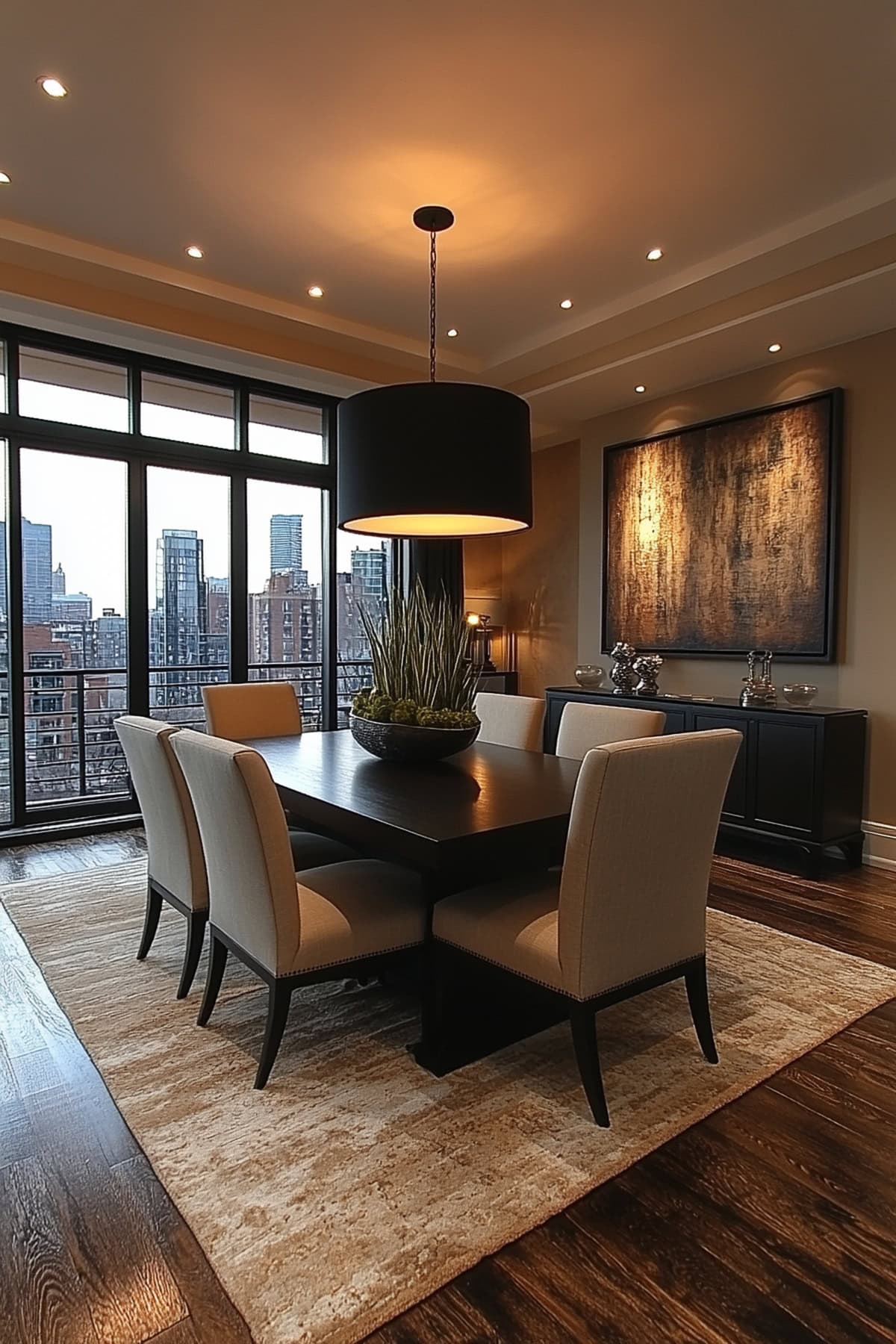 Minimalist Black and Beige Dining Room 02