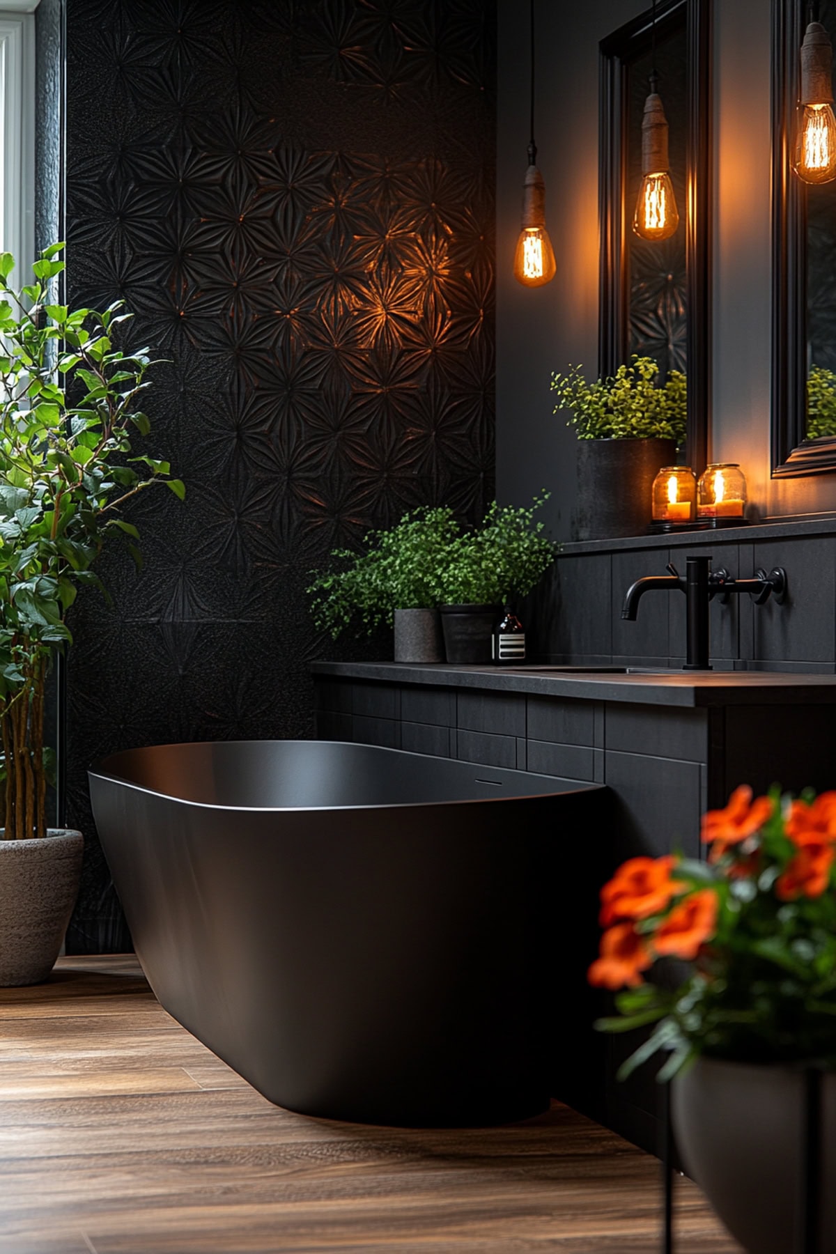 Art Deco Black Decor Bathroom - 01