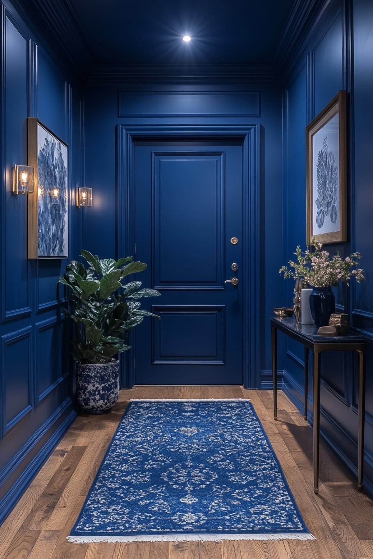 Art Deco Dark Blue Entryway 01