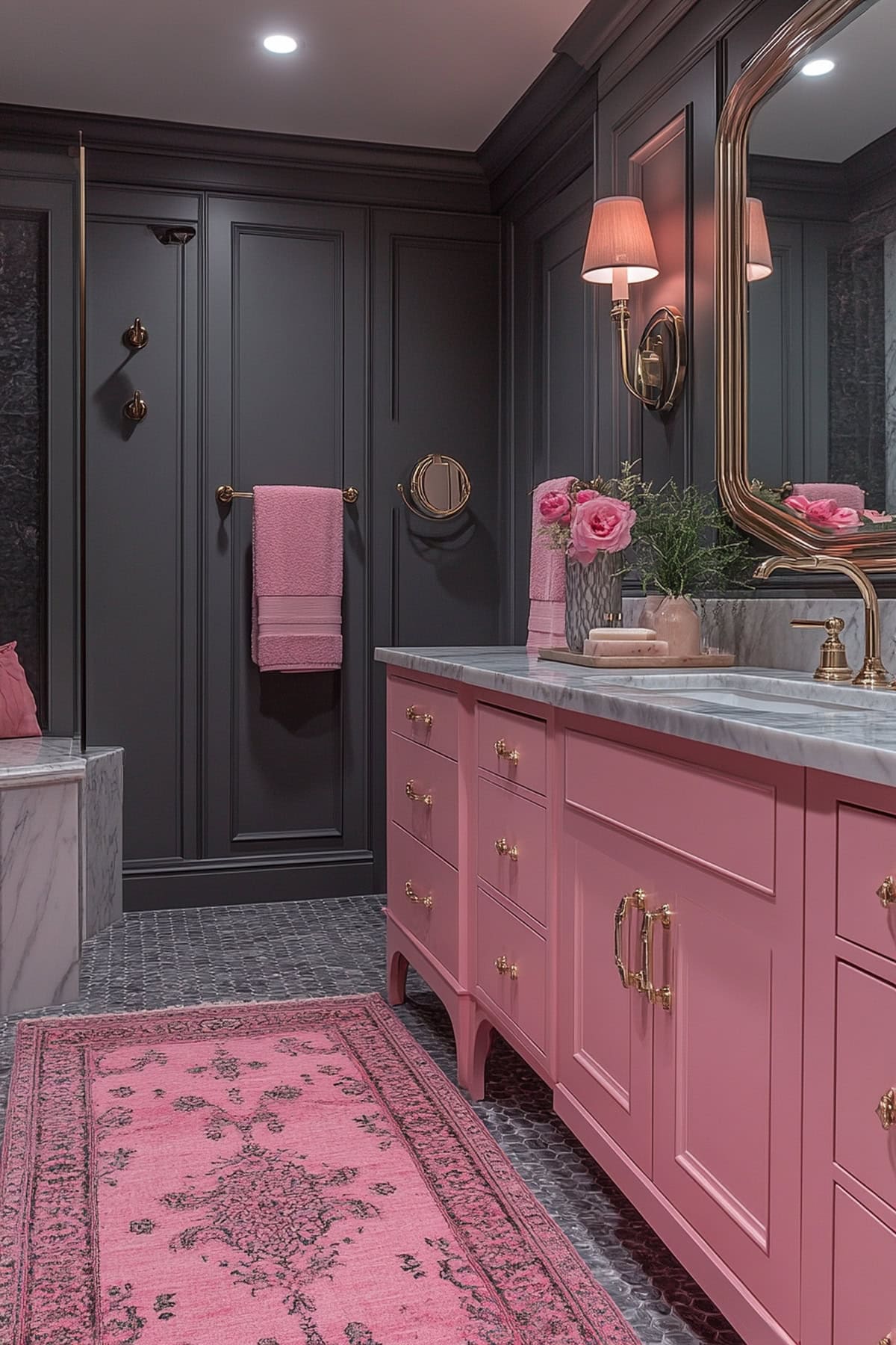 Art Deco Pink and Grey Bathroom - 02