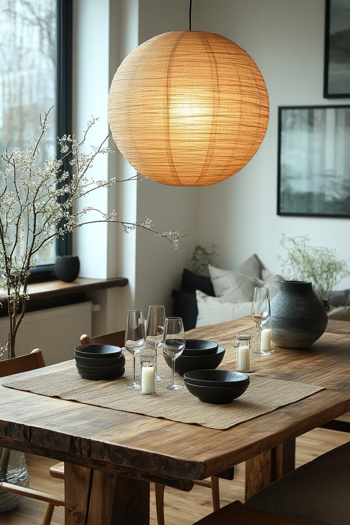 Asian Zen Black Decor Dining Room - 02