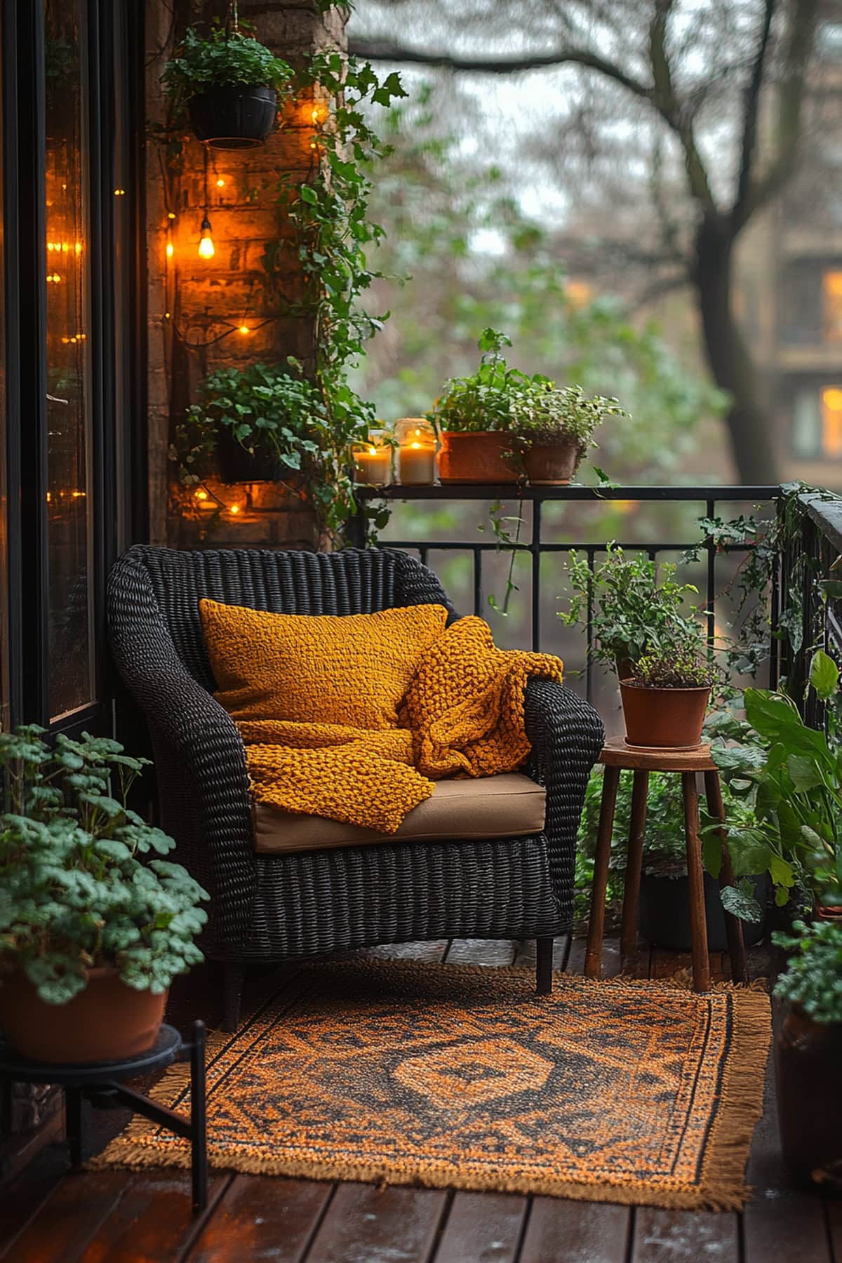 Bohemian Black Decor Balcony - 01