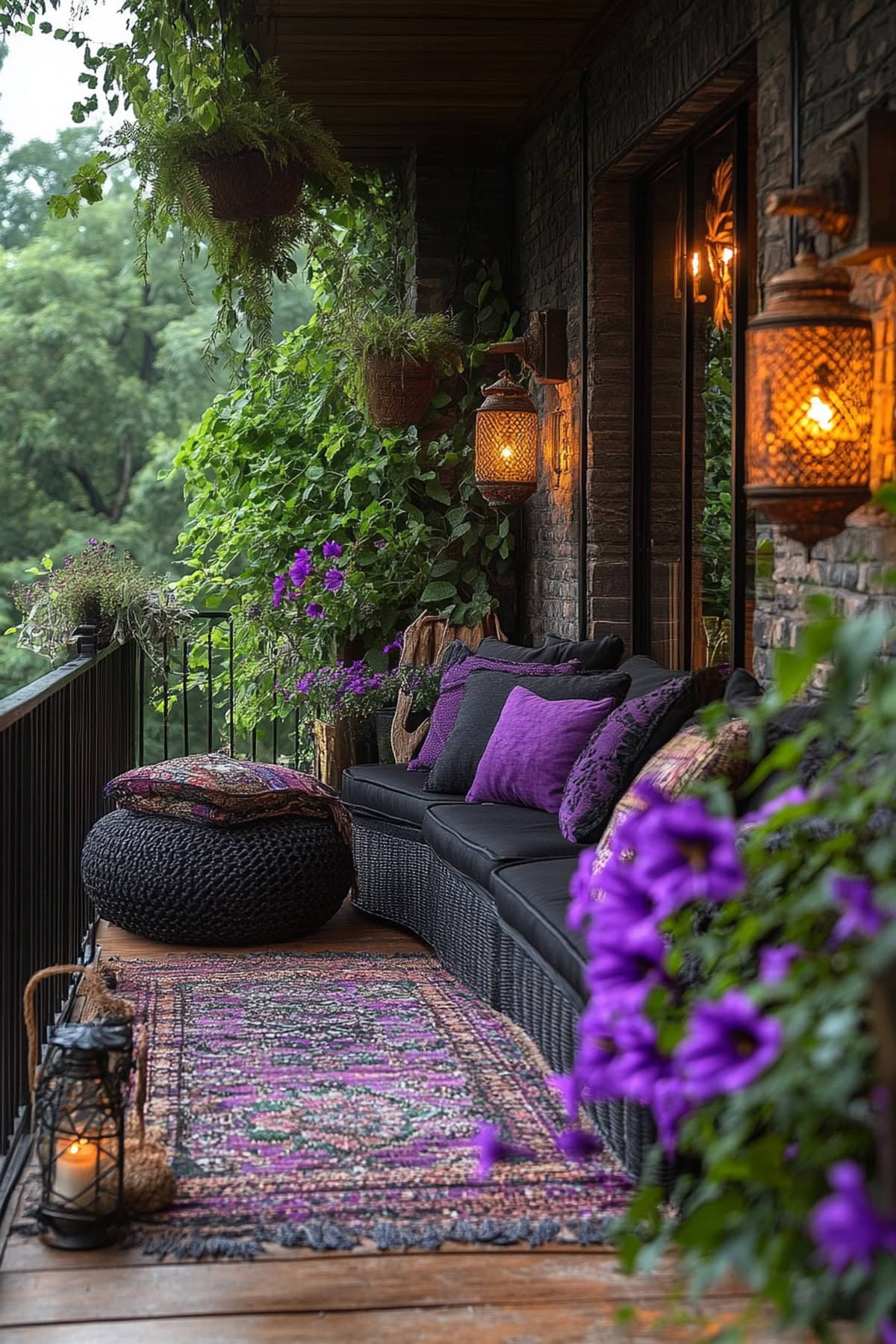 Bohemian Black Decor Balcony - 02