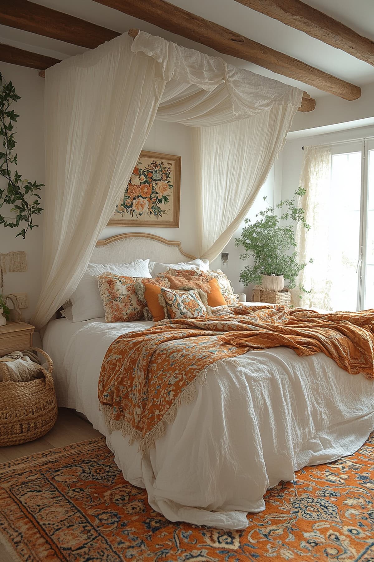 Bohemian Ivory Apartment Bedroom - 01