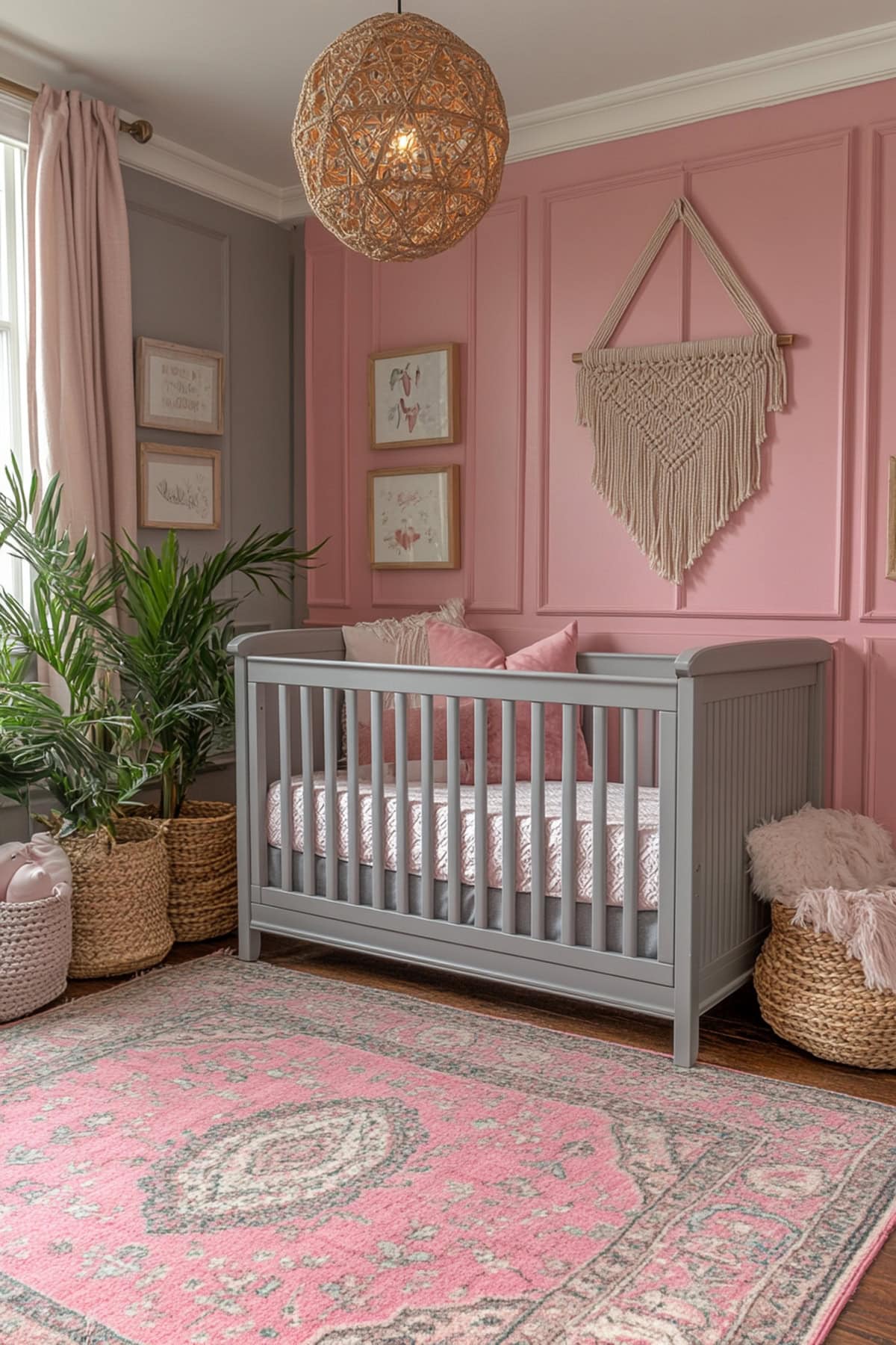 Bohemian Pink and Grey Nursery - 02