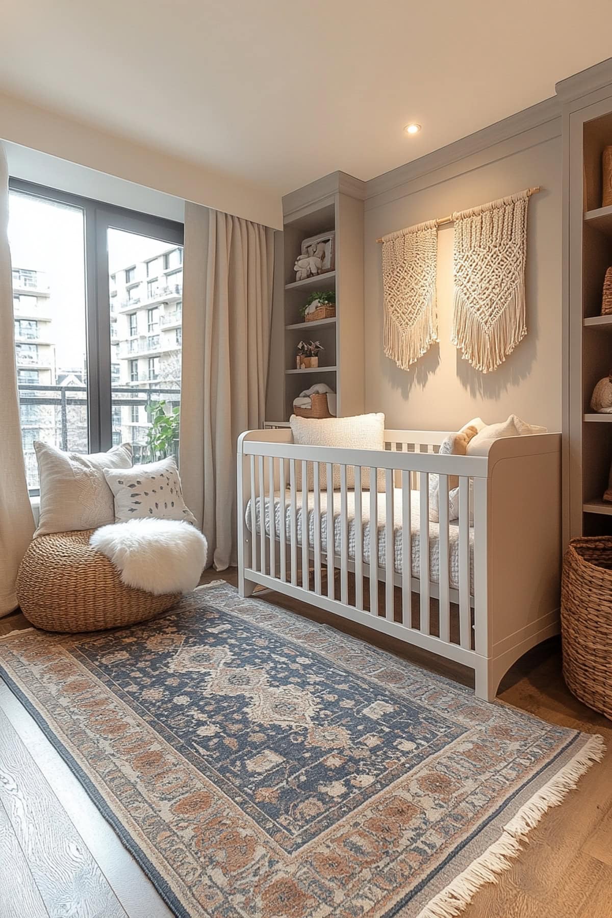 Bohemian White and Grey Apartment Nursery - 01