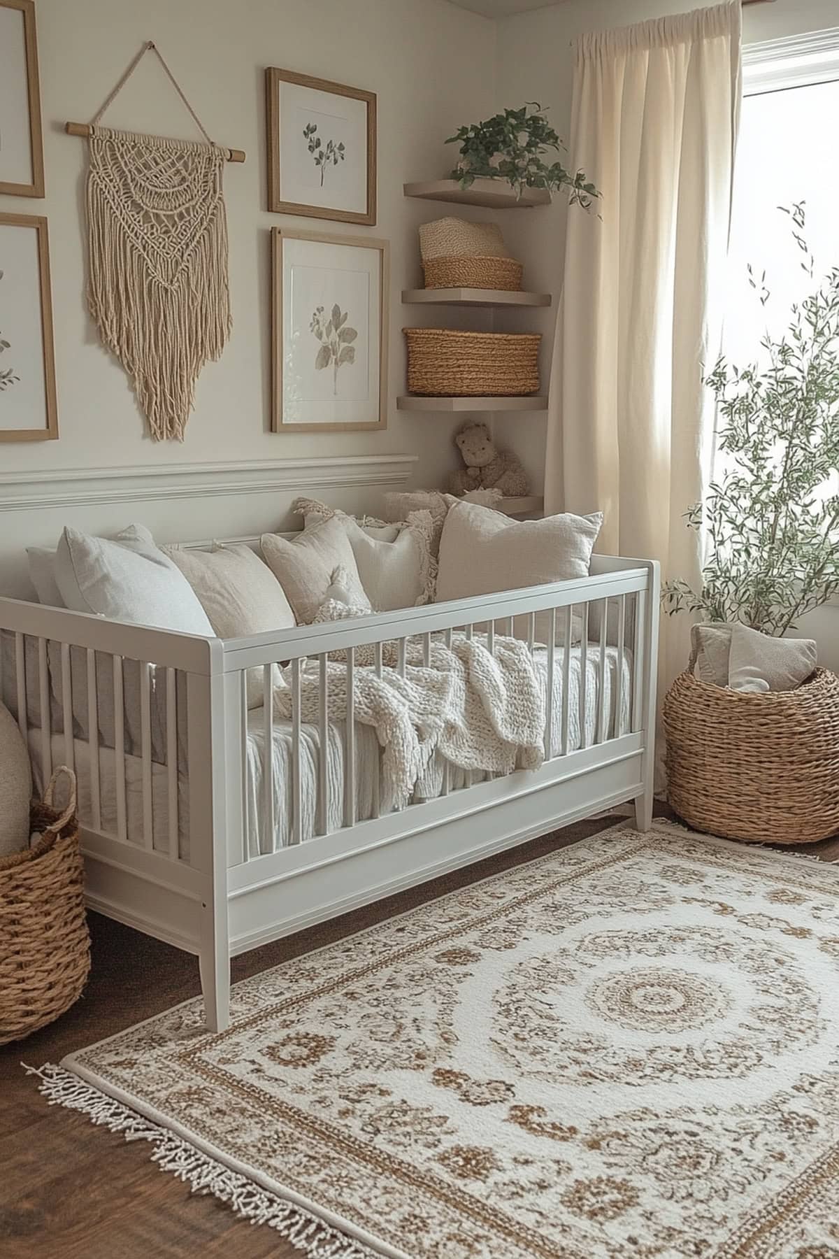 Bohemian White and Grey Apartment Nursery - 02