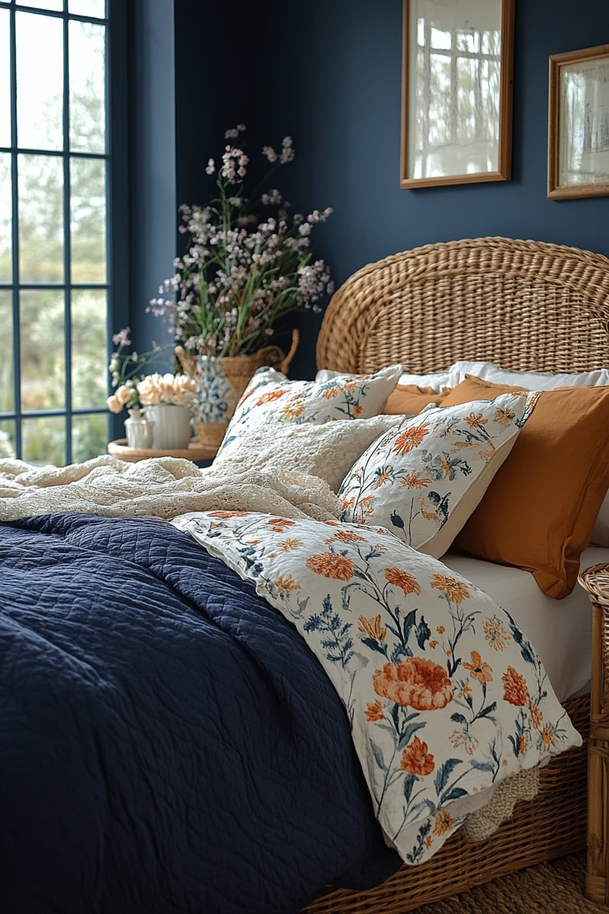 Coastal Dark Blue Bedroom Retreat 01