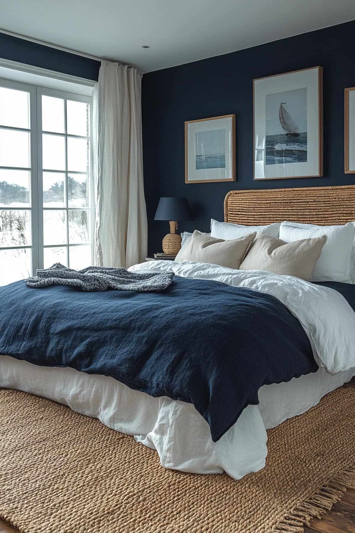 Coastal Dark Blue Bedroom Retreat 02