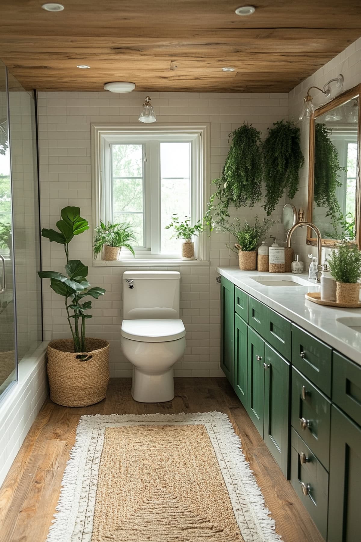 Coastal Forest Green Apartment Bathroom - 01