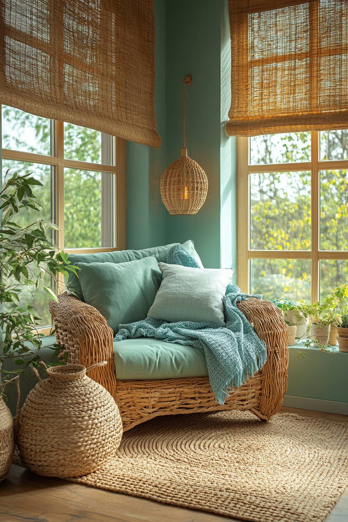 Coastal Olive Green Apartment Sunroom 02