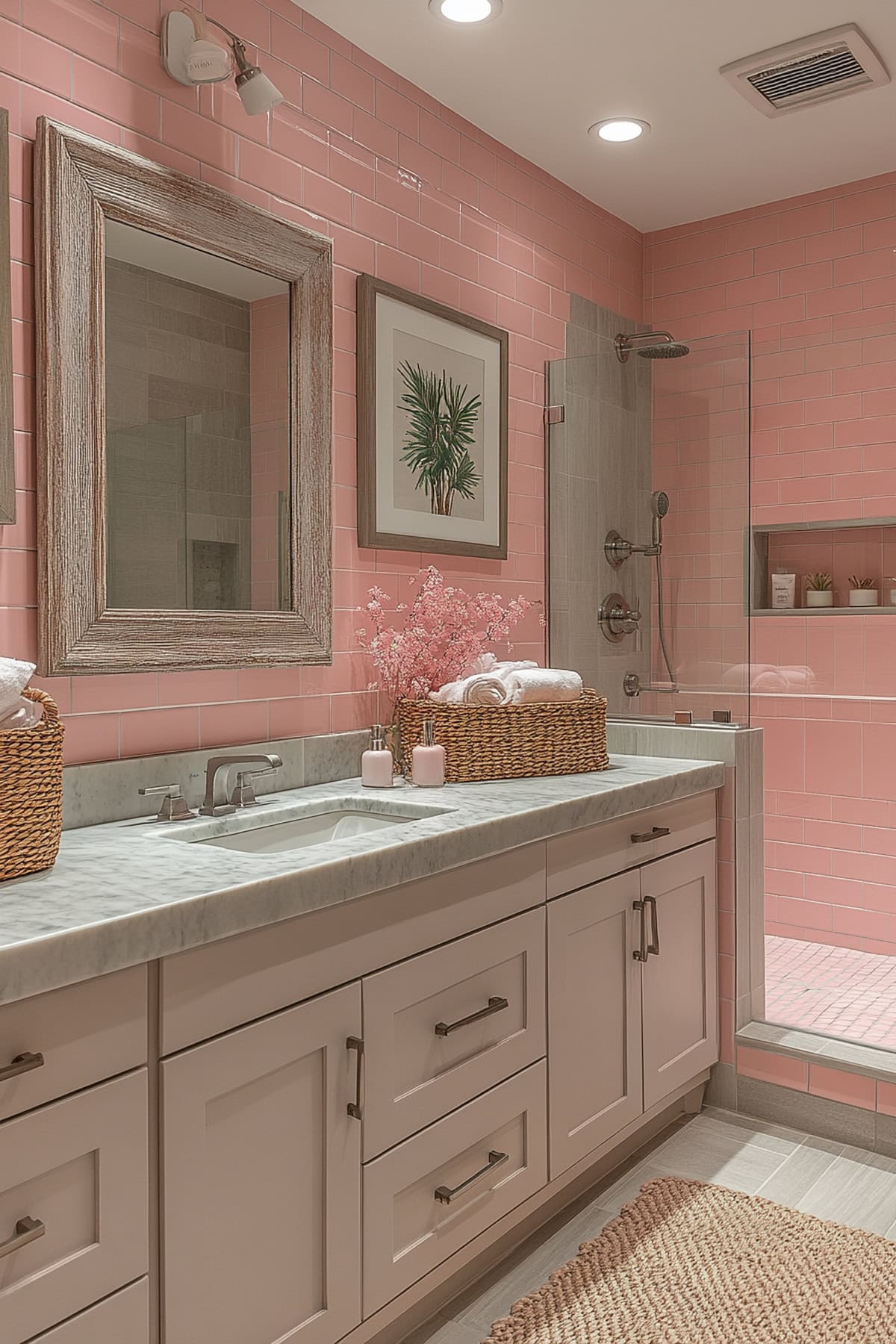 Coastal Pink and Grey Bathroom - 02