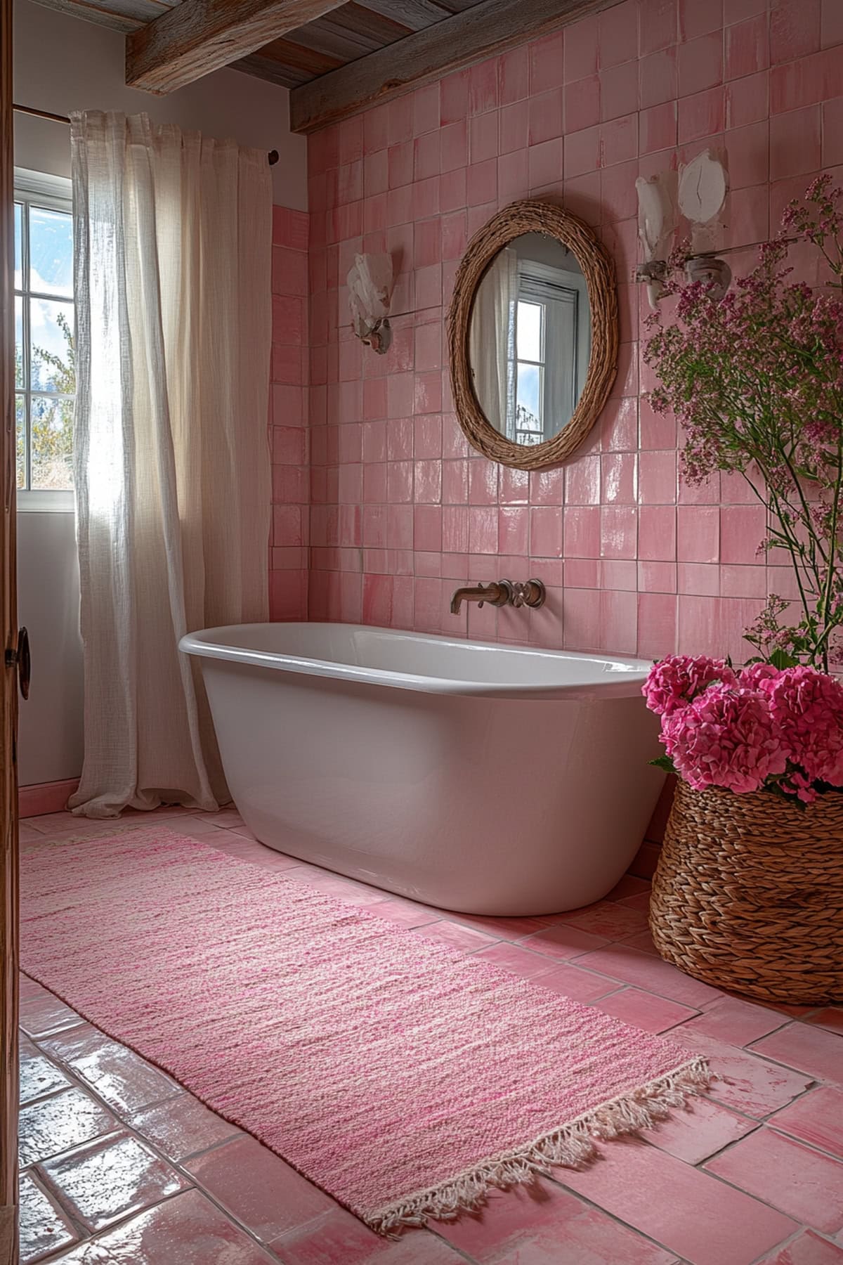 Coastal Pink and Grey Bathroom - 03