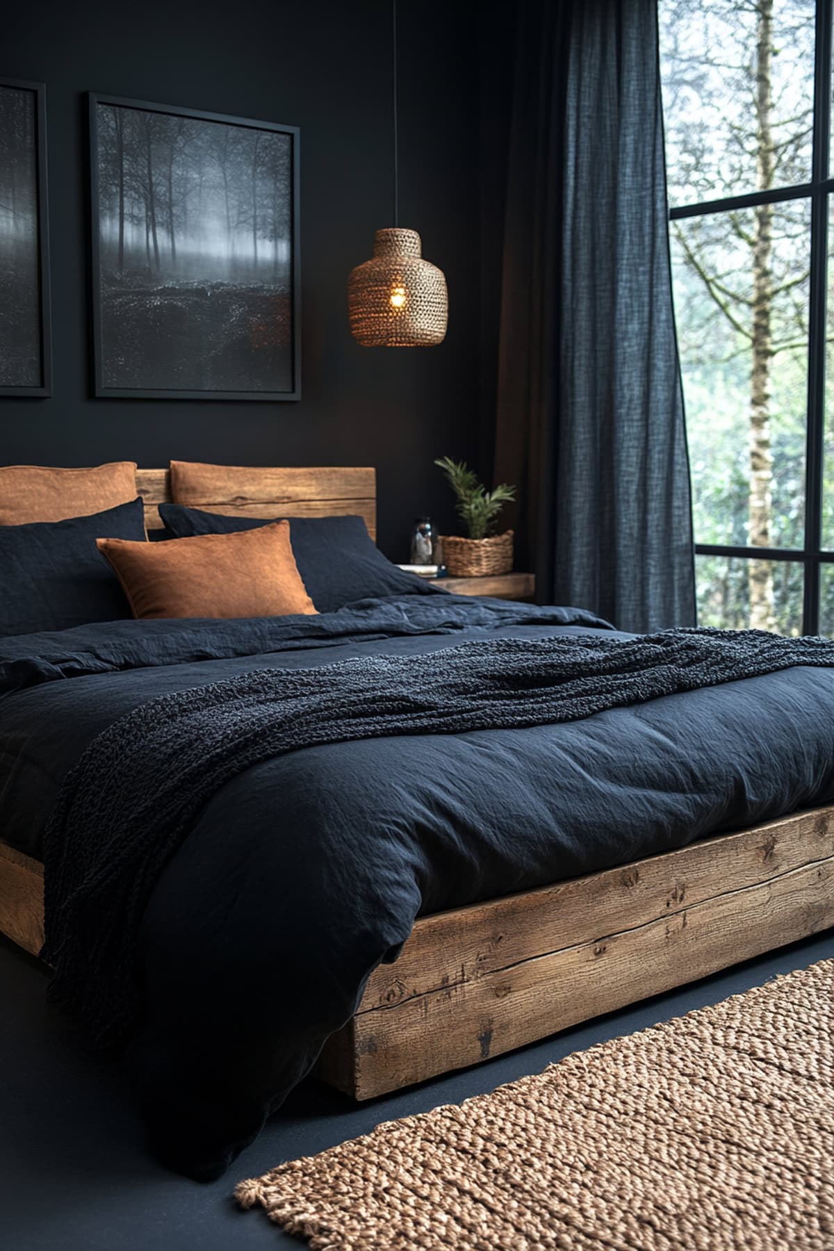 Contemporary Black Decor Bedroom - 01