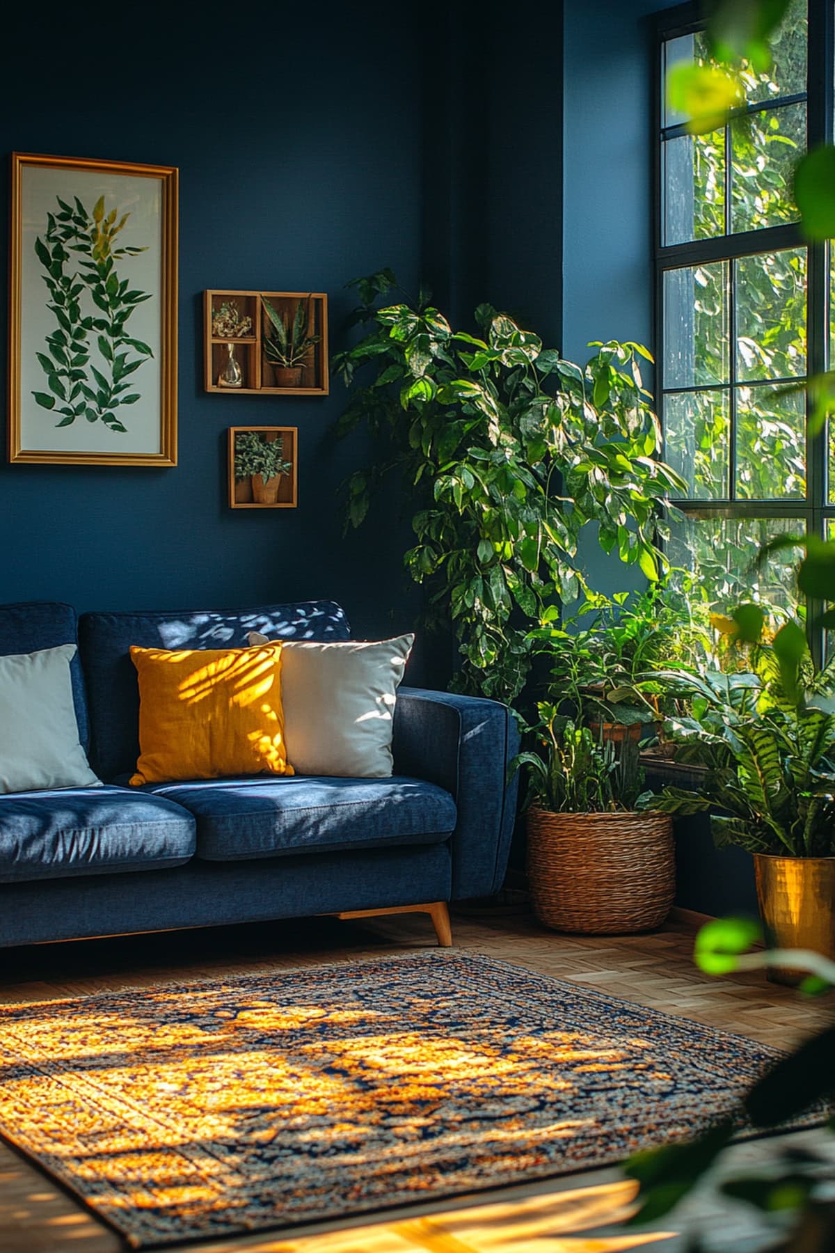 Contemporary Dark Blue Living Room Haven 01